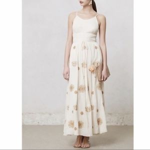 Anthropologie Floreat Gold Medallion Maxi
